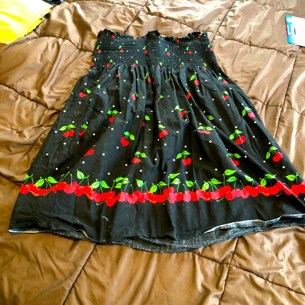Homemade black w/ cherries elastic: 14.75 to 20.5